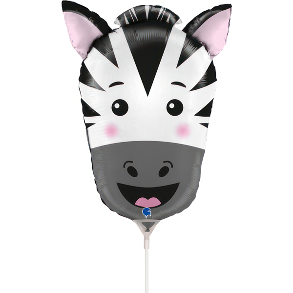 (image for) 14" Zebra Head Air Fill Foil Balloons
