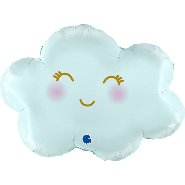 24" Satin Pastel Blue Cloud Supershape Balloons
