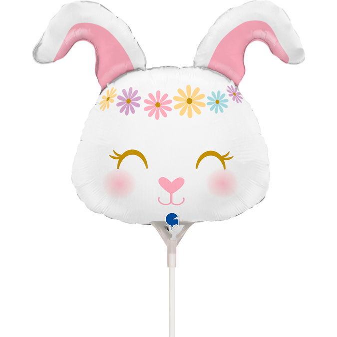 (image for) 14" Hippie Bunny Mini Shape Air Fill Foils