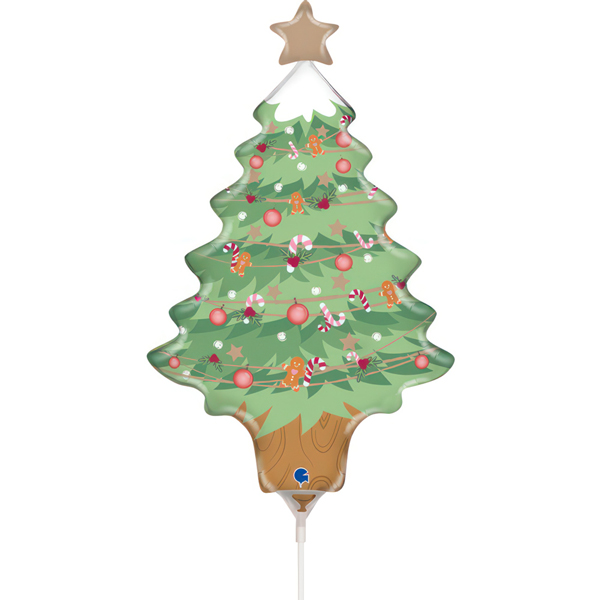 14" Christmas Tree Air Fill Foil Balloons