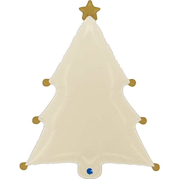 (image for) Cream Christmas Tree Shape Foil Balloons