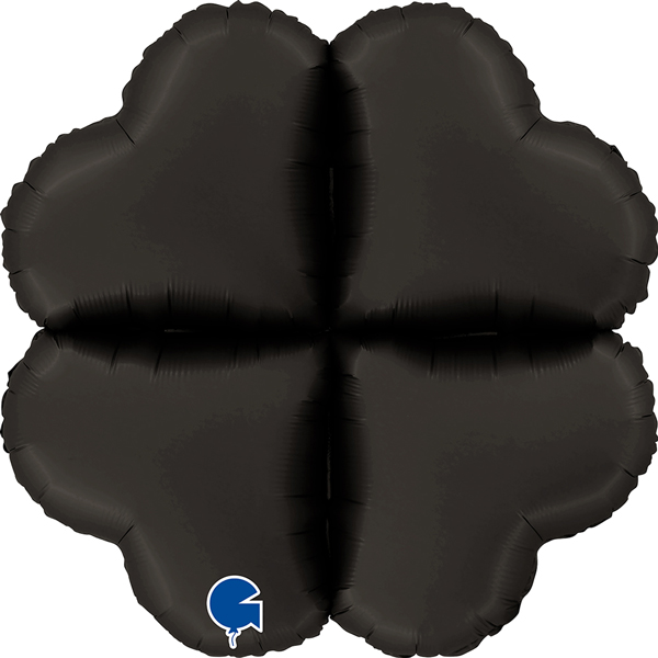 24" Satin Black Base Hearts Holder Air Fill Balloons