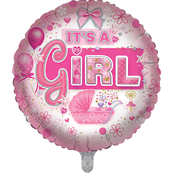 (image for) 18" Its A Baby Girl Foil Balloons