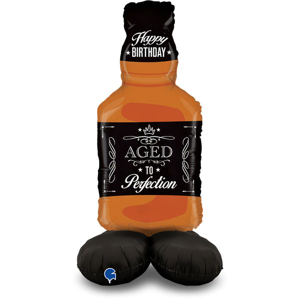 (image for) 50" Happy Birthday Aged To Perfection Stand Up Air Fill Balloons