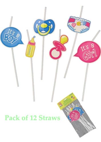 Baby Shower Straws x12