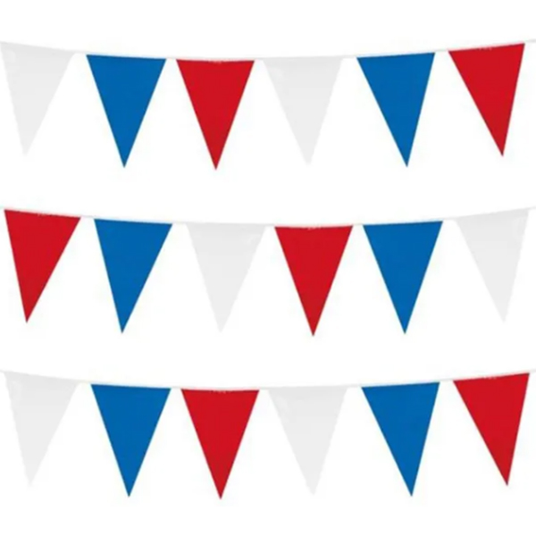 LARGE 15m Red, White And Blue Flag Bunting