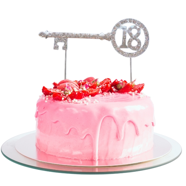 (image for) Silver Diamante Cake Topper 18 Key