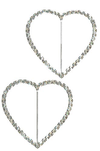 (image for) Silver Diamante Heart Shape Buckle x3