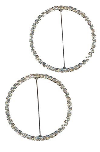 Silver Diamante Wedding Sash Buckles x3