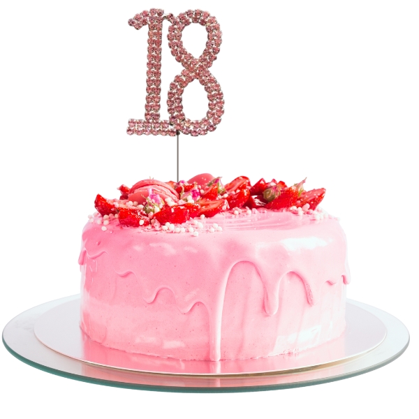 (image for) Pink Diamante Cake Topper Number 18