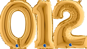 (image for) 14" Grabo Gold Air Fill Number Balloons
