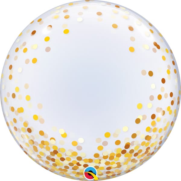 (image for) 24" Gold Confetti Dots Deco Bubbles