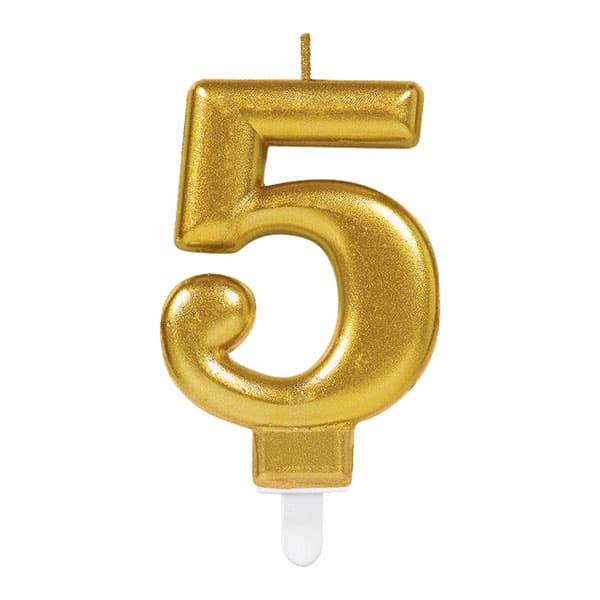 Gold Metallic Age 5 Candles