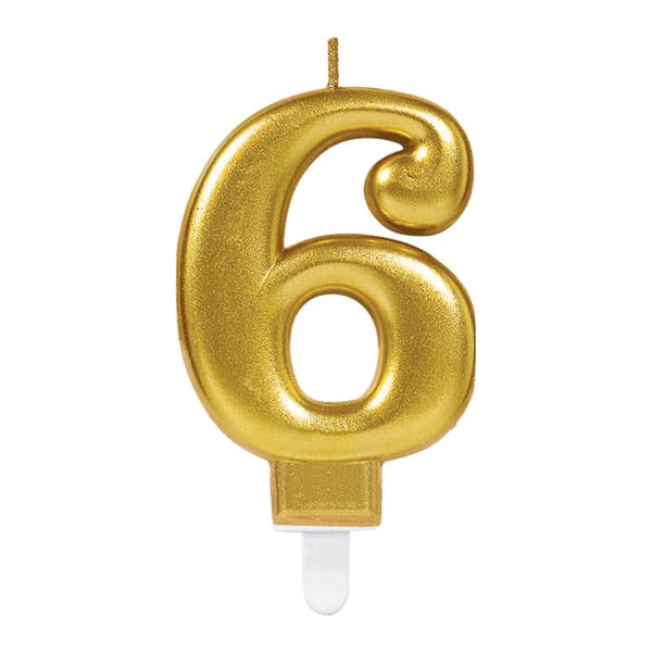 Gold Metallic Age 6 Candles