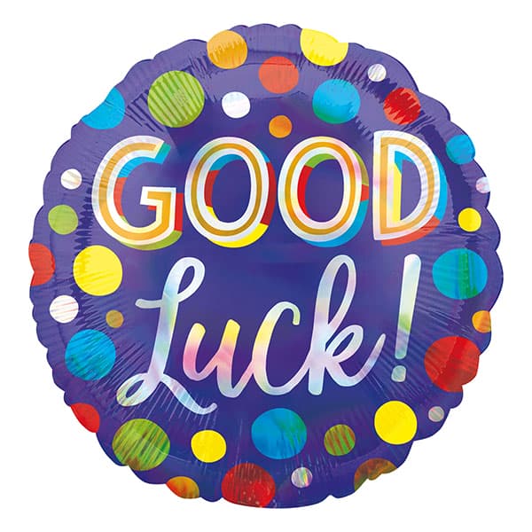 18" Good Luck Polka Dots Foil Balloons