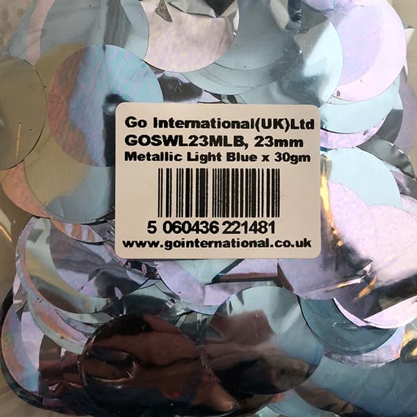 23mm Metallic Light Blue Circular Confetti 30g