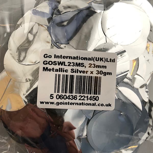 23mm Metallic Silver Circular Confetti 30g