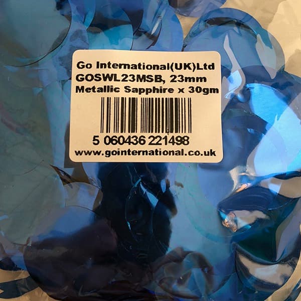 23mm Metallic Sapphire Blue Circular Confetti 30g