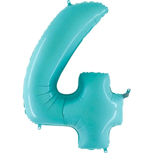 40" Grabo Pastel Blue Number 4 Supershape Balloons