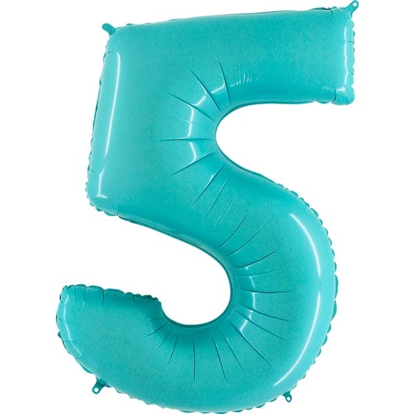 40" Grabo Pastel Blue Number 5 Supershape Balloons