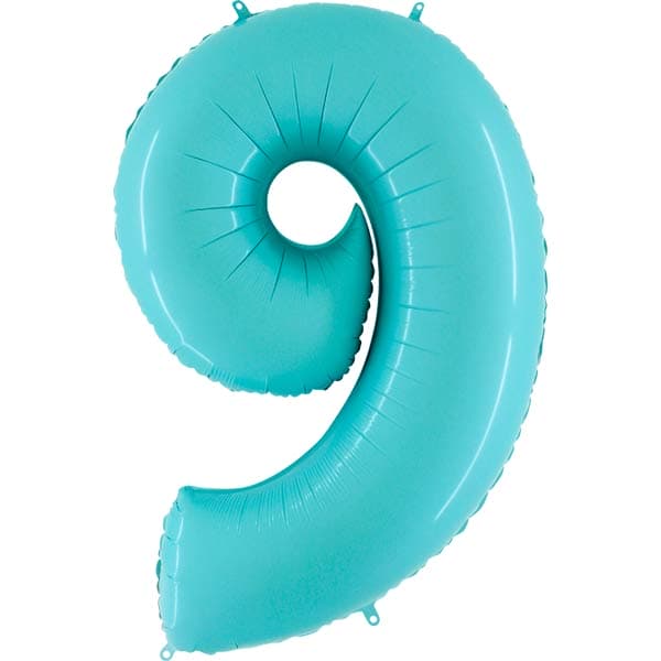 40" Grabo Pastel Blue Number 9 Supershape Balloons