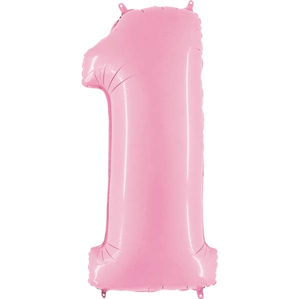 40" Grabo Pastel Pink Number 1 Supershape Balloons