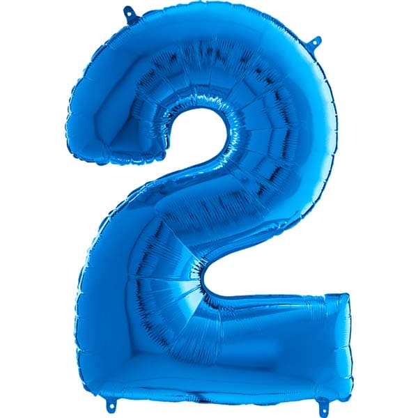 26" Grabo Blue Number 2 Shape Balloons