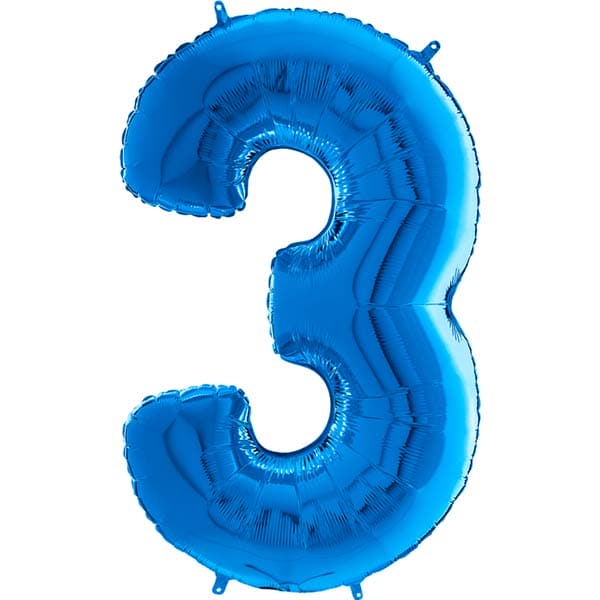 (image for) 26" Grabo Blue Number 3 Shape Balloons
