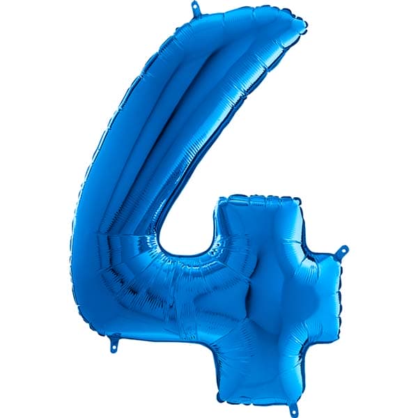 26" Grabo Blue Number 4 Shape Balloons