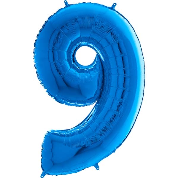 26" Grabo Blue Number 9 Shape Balloons