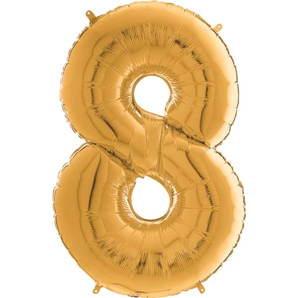 26" Grabo Gold Number 8 Shape Balloons