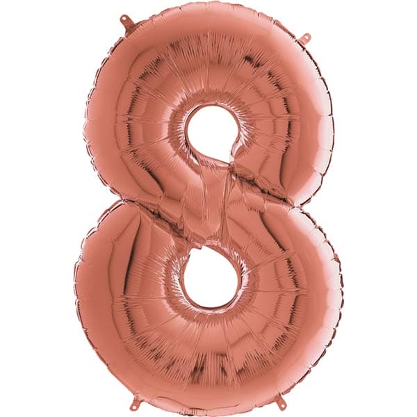 26" Grabo Rose Gold Number 8 Shape Balloons