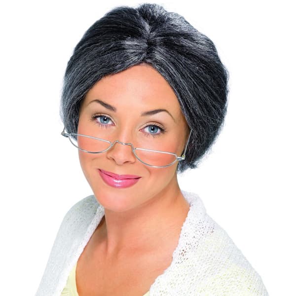 Grey Granny Bun Wigs
