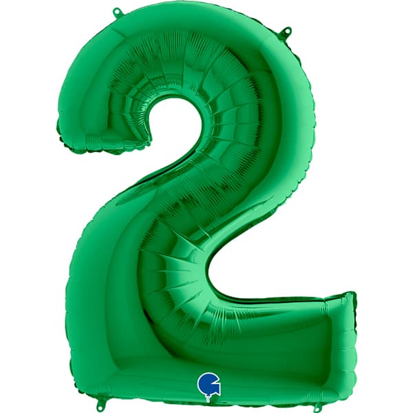 40" Grabo Green Number 2 Supershape Balloons