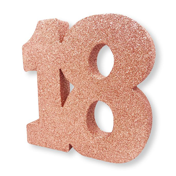 18 Rose Gold Glitter Table Decoration