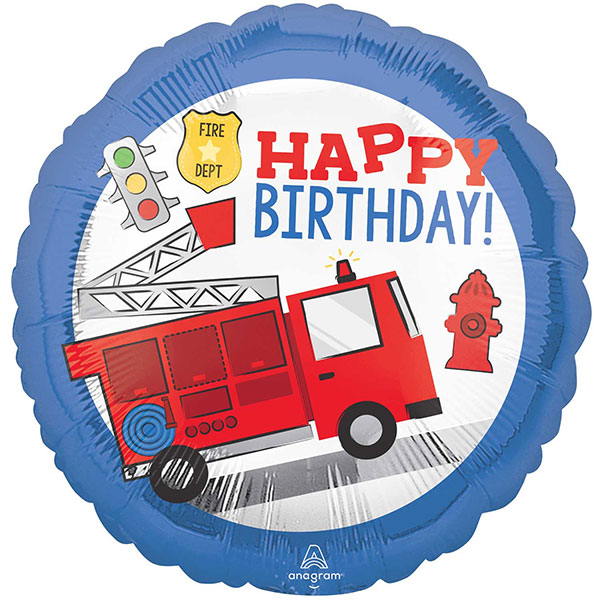 (image for) 18" Happy Birthday First Responder Foil Balloons