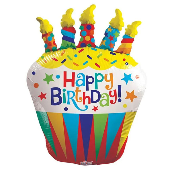 (image for) Happy Birthday Cupcake Large Shape Foil Balloons