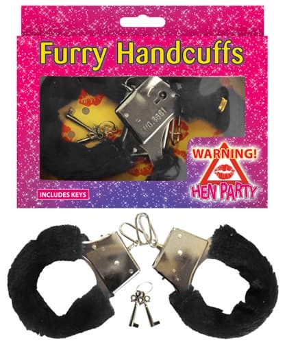 Black Fur Handcuffs