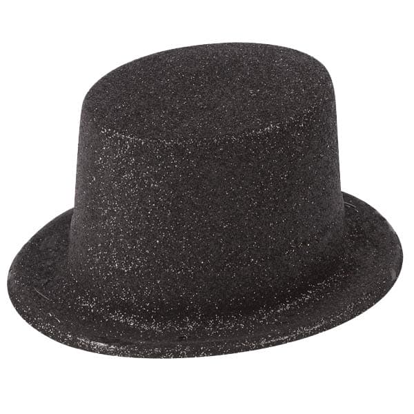 Black Glitter Top Hat