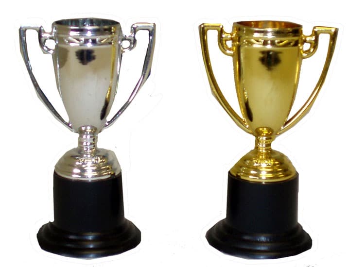 Gold and Silver Mini Trophies x12