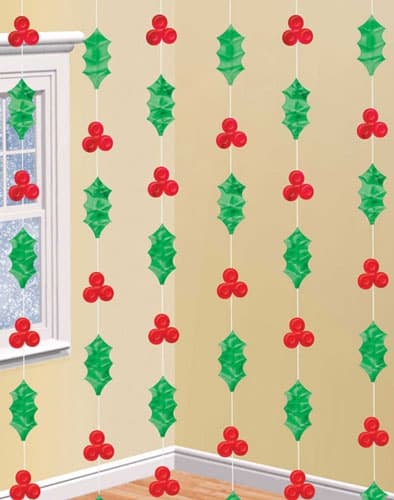 (image for) Holly And Berries String Decorations 6pk
