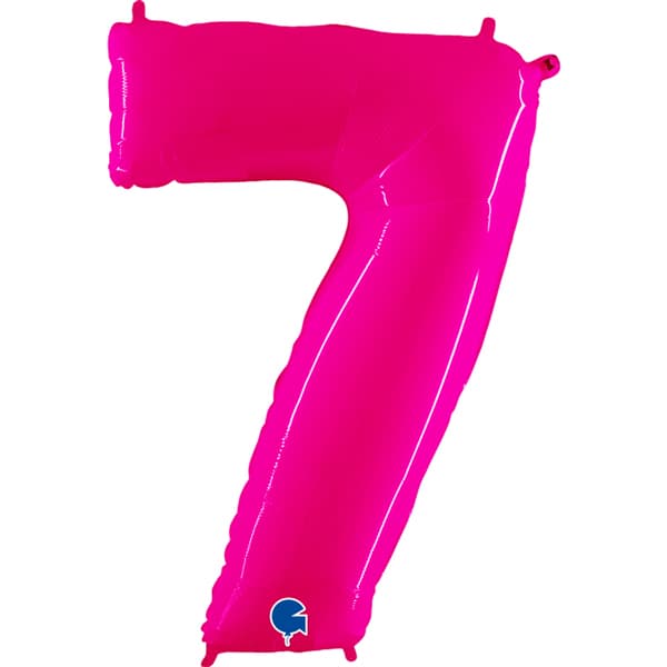 40" Grabo Hot Pink Shiny Number 7 Supershape Balloons