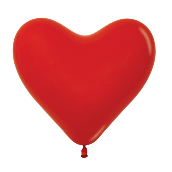 (image for) 6" Fashion Red Heart Shaped Latex Balloons 50pk