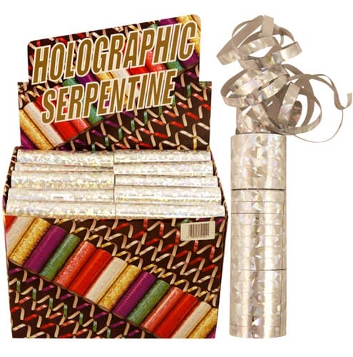 (image for) 18 Silver Holographic Streamers 50pk