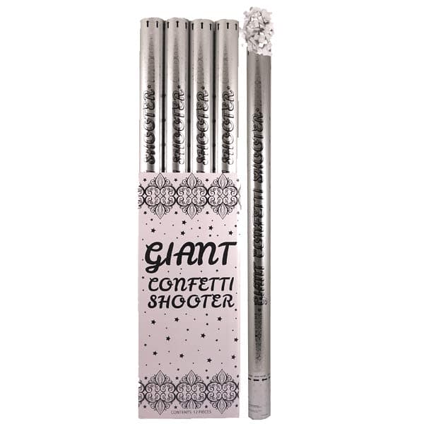 Silver Confetti Shooter Cannon With Silver Paper 80cm x1