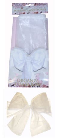 White Wedding Organza Chair Bow