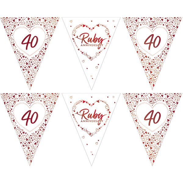 (image for) Ruby Anniversary Paper Flag Bunting
