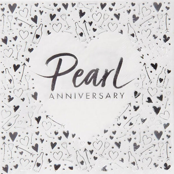 Pearl Anniversary Lunch Napkins 16pk