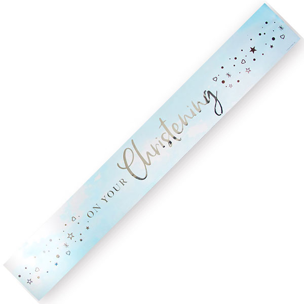 Blue On Your Christening Foil Banner