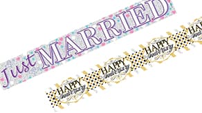 (image for) Just Married & Anniversary Banners